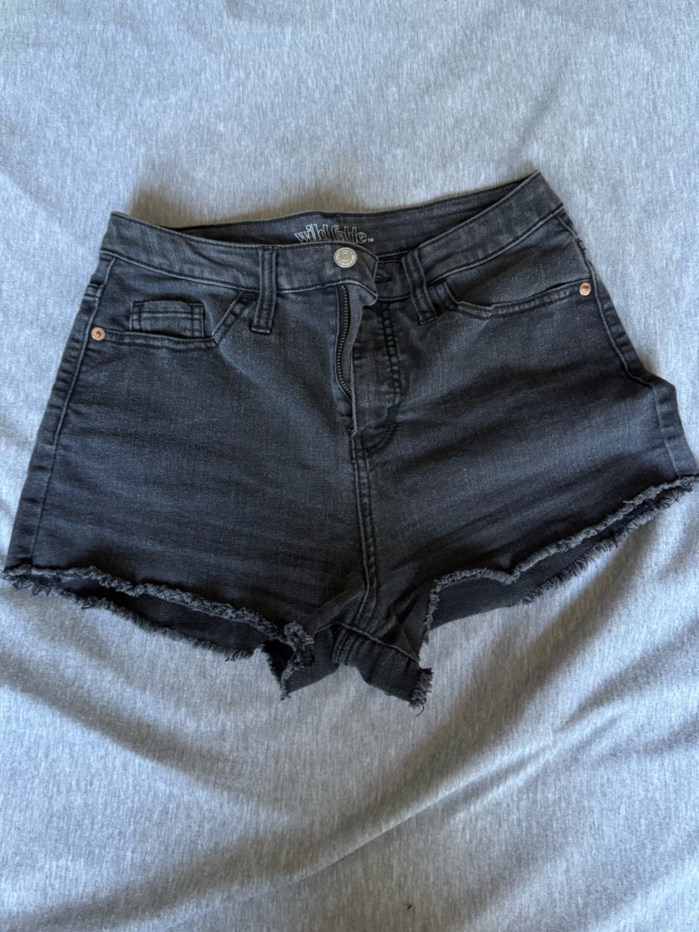 wild fable Black Frayed Hem Denim Shorts